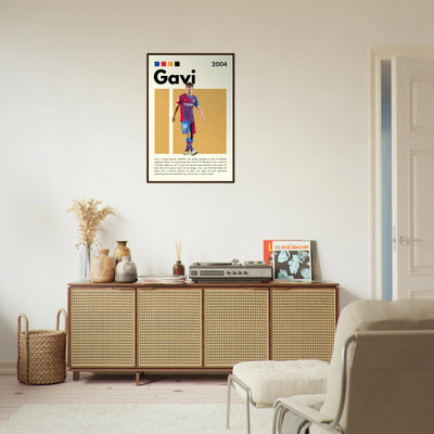 Gavi FC Barcelona Soccer Framed Football Poster Vibrantwalls