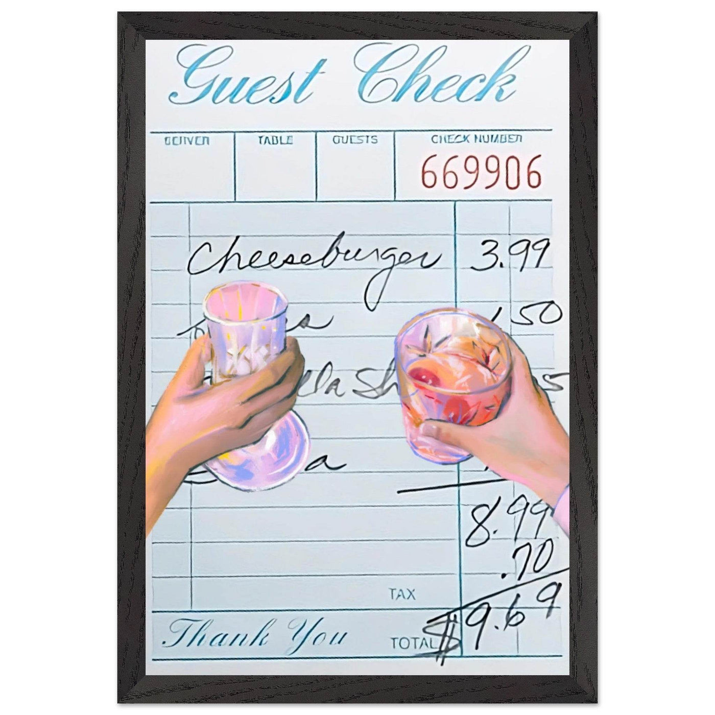 Retro Bar Tab Art - Vibrantwalls