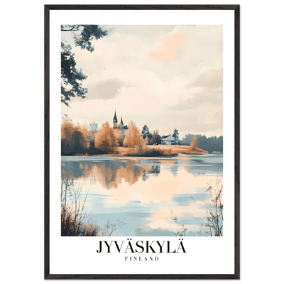 Jyväskylä Finland Framed Poster – Serene Lakeside Wall Art with Vintage-Inspired Charm & Wooden Frame - Vibrantwalls