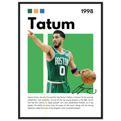 Jayson Tatum Boston Celtics Star Framed Poster 50x70 cm 20x28″ Black frame Vibrantwalls