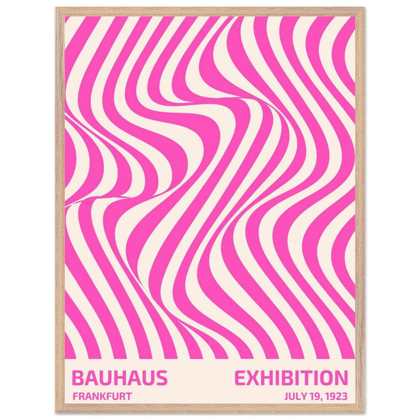 Bauhaus Pink Stripe Abstract Art Print – Modern Minimalist Framed Poster in Multiple Sizes - Vibrantwalls
