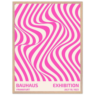 Bauhaus Pink Stripe Abstract Art Print – Modern Minimalist Framed Poster in Multiple Sizes - Vibrantwalls