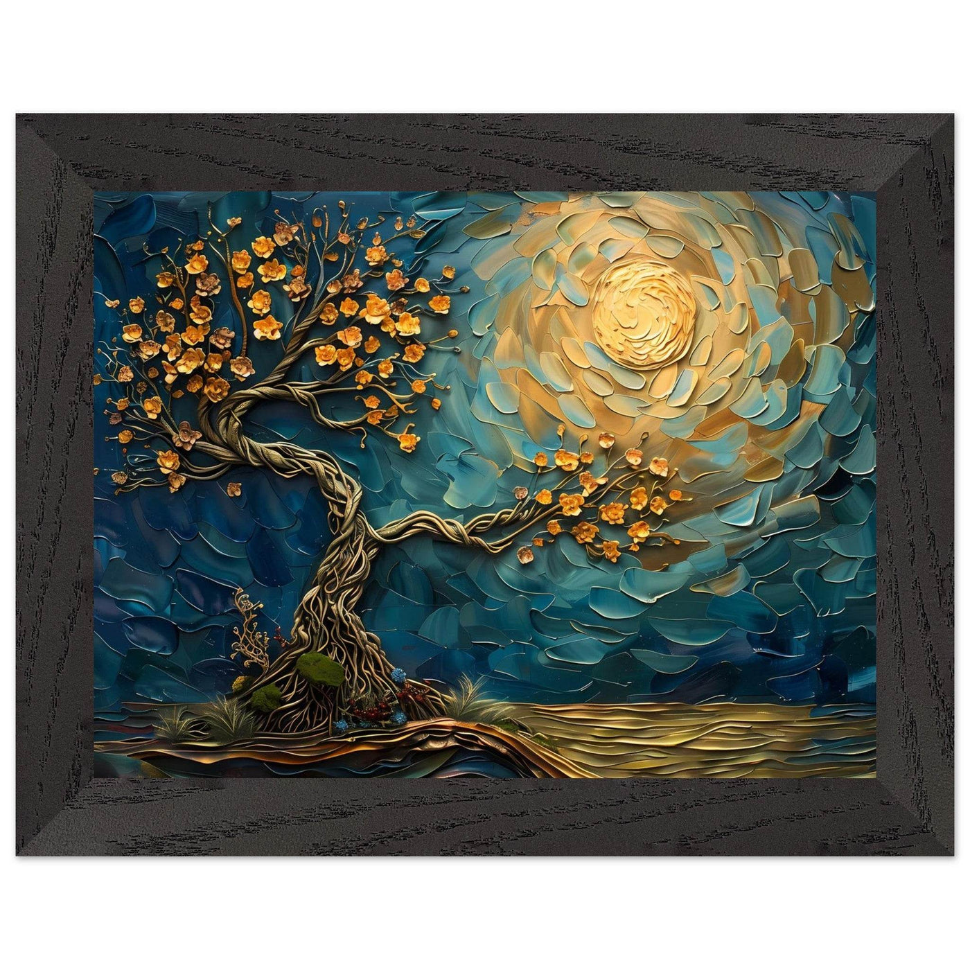 Tree of Life Jewelry - Golden Blooms & Midnight Sky Design - Vibrantwalls