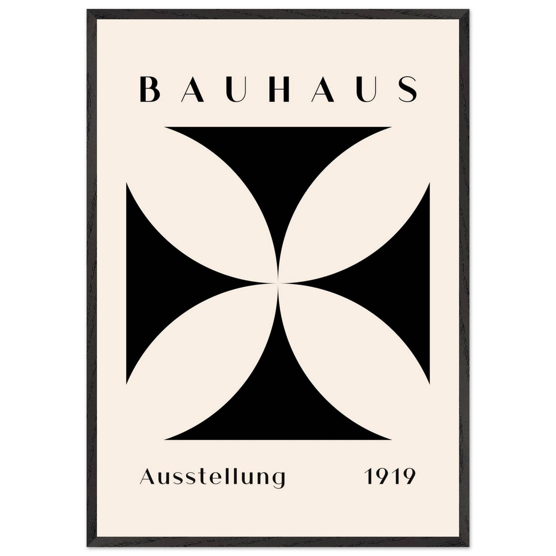 Bauhaus Black Beige Abstract Movement Style Design Wall Art - Vibrantwalls