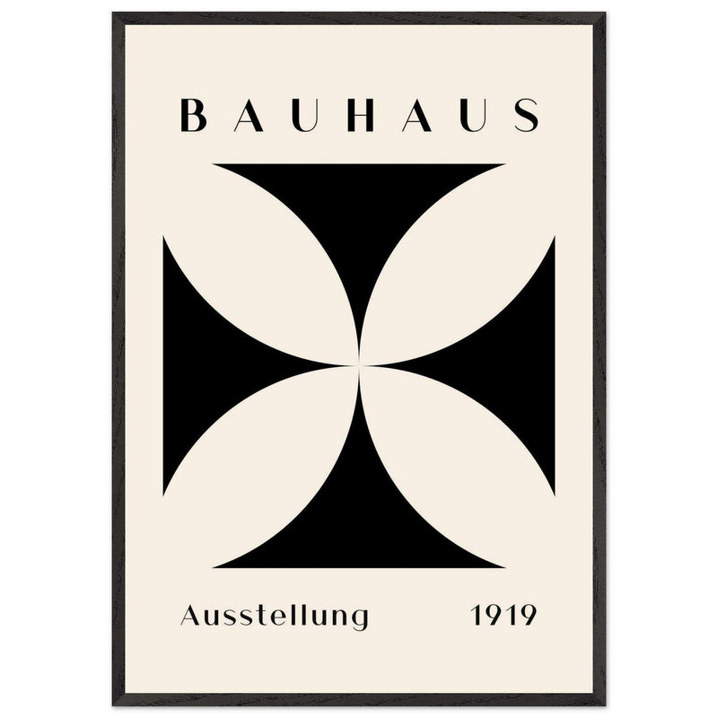 Bauhaus Black Beige Abstract Movement Style Design Wall Art - Vibrantwalls