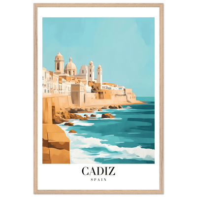 Cadiz Spain Framed Poster – Coastal Charm & Vintage Travel Wall Art with Wooden Frame - Vibrantwalls