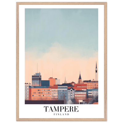 Tampere Finland Framed Poster – Modern Cityscape Wall Art with Customizable Wooden Frame - Vibrantwalls