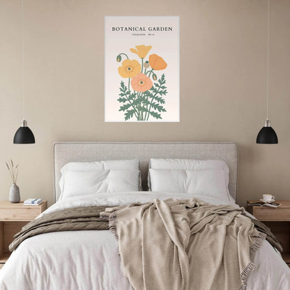Botanical Garden Poppy Framed Poster – Warm Hues & Nature Art Print | Ready-to-Hang Floral Decor - Vibrantwalls