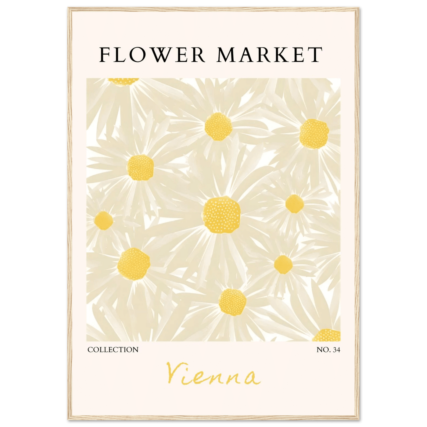 Flower Market Vienna Collection Framed Poster – Daisy Bloom Art Print | Ready-to-Hang Floral Decor - Vibrantwalls