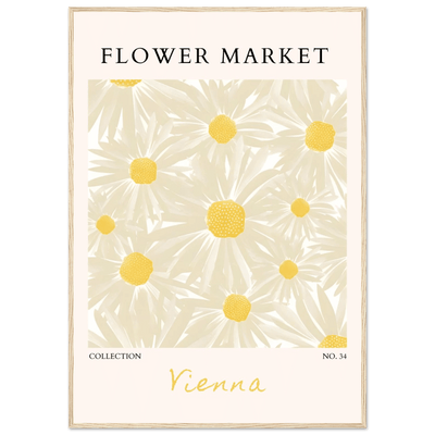 Flower Market Vienna Collection Framed Poster – Daisy Bloom Art Print | Ready-to-Hang Floral Decor - Vibrantwalls