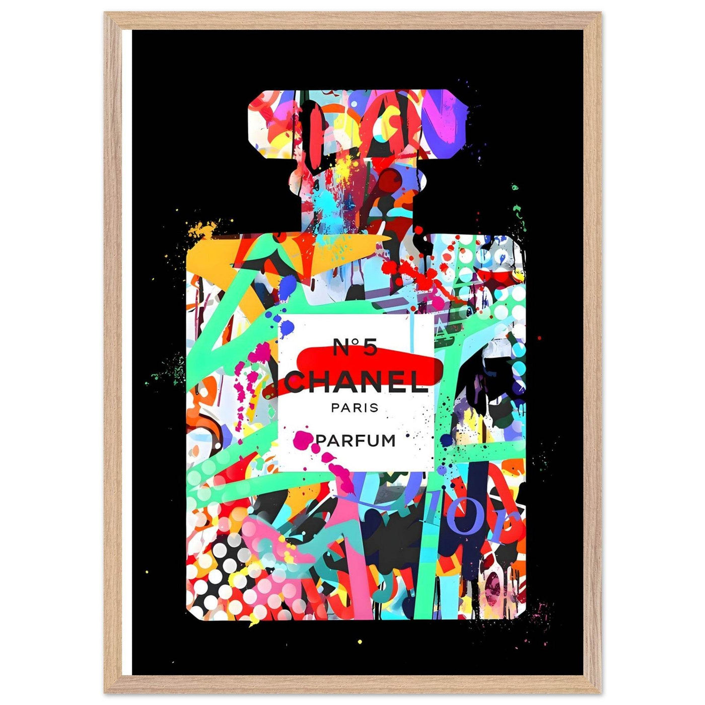 Vibrant Pop Art Chanel No. 5 Perfume Print - Framed & Ready-to-Hang - Vibrantwalls