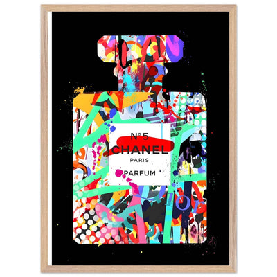 Vibrant Pop Art Chanel No. 5 Perfume Print - Framed & Ready-to-Hang - Vibrantwalls