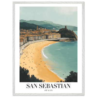 San Sebastian Spain Framed Poster – Vintage Coastal Travel Wall Art with Wooden Frame - Vibrantwalls