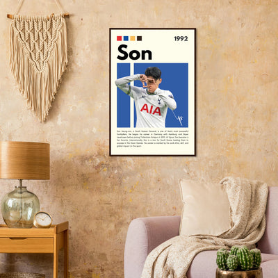 Son Heung-min Tottenham Hotspur Framed Football Poster Vibrantwalls
