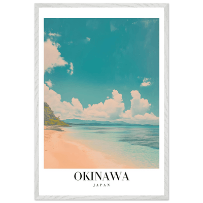 Okinawa Japan Framed Poster – Vintage Beach Travel Wall Art with Wooden Frame - Vibrantwalls