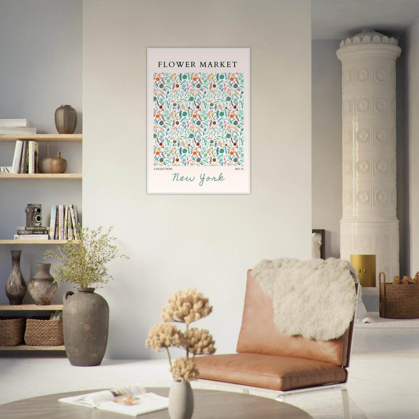 Flower Market New York Framed Poster – Whimsical Floral Art Print | Ready-to-Hang in Your Choice of Frame - Vibrantwalls