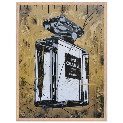 Abstract Chanel N°5 Art Print - Luxury Perfume Wall Art in Premium Mounted Frame - Vibrantwalls