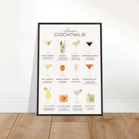 Bar Cart Guide Cocktails Wall Art - Vibrantwalls