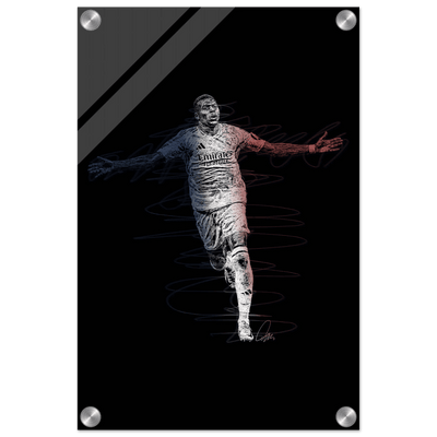 Kylian Mbappé Wall Art Acrylic Print – Dynamic Modern Football Artwork in Various Sizes - Vibrantwalls