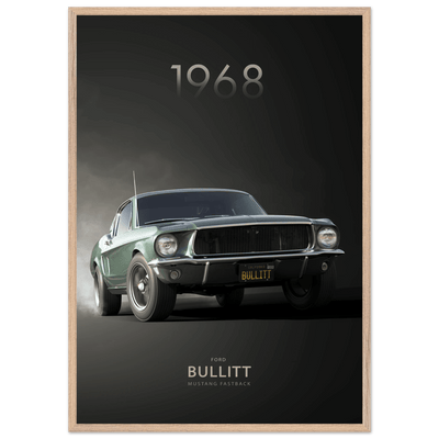 1968 Bullitt Mustang GT - 50th Anniversary Framed Poster | Iconic Green, Ready-to-Hang, Premium Quality - Vibrantwalls