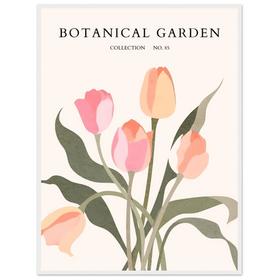 Botanical Garden Framed Posters – Soft Tulip Hues & Abstract Nature Art Prints | Ready-to-Hang in Your Choice of Frame - Vibrantwalls