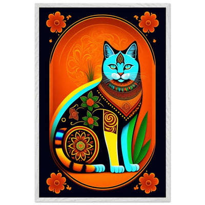 Boho Chic Cat Art - Vibrantwalls