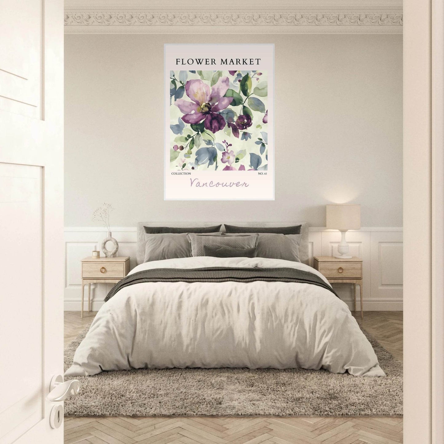Vancouver Flower Market Watercolor Floral Ready-to-Hang - Wall Art - Vibrantwalls