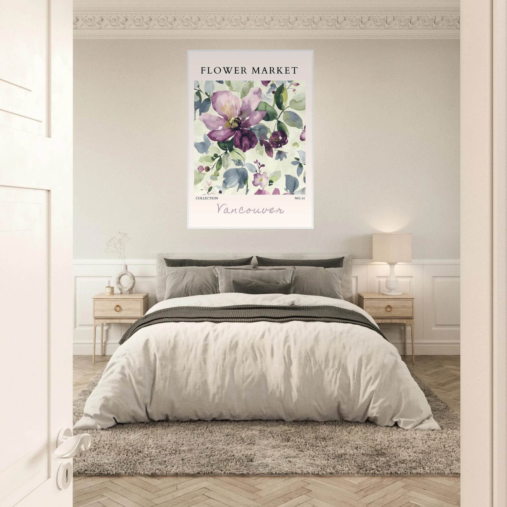 Vancouver Flower Market Watercolor Floral Ready-to-Hang - Wall Art - Vibrantwalls