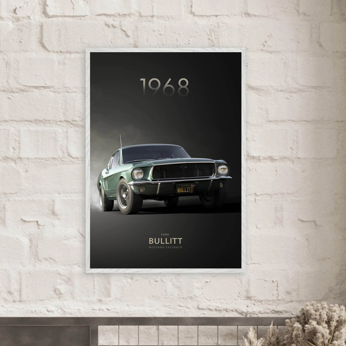 1968 Bullitt Mustang GT - 50th Anniversary Framed Poster | Iconic Green, Ready-to-Hang, Premium Quality - Vibrantwalls