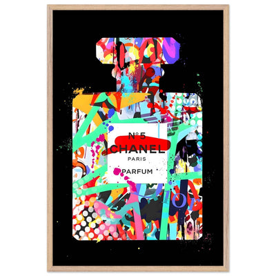 Vibrant Pop Art Chanel No. 5 Perfume Print - Framed & Ready-to-Hang - Vibrantwalls