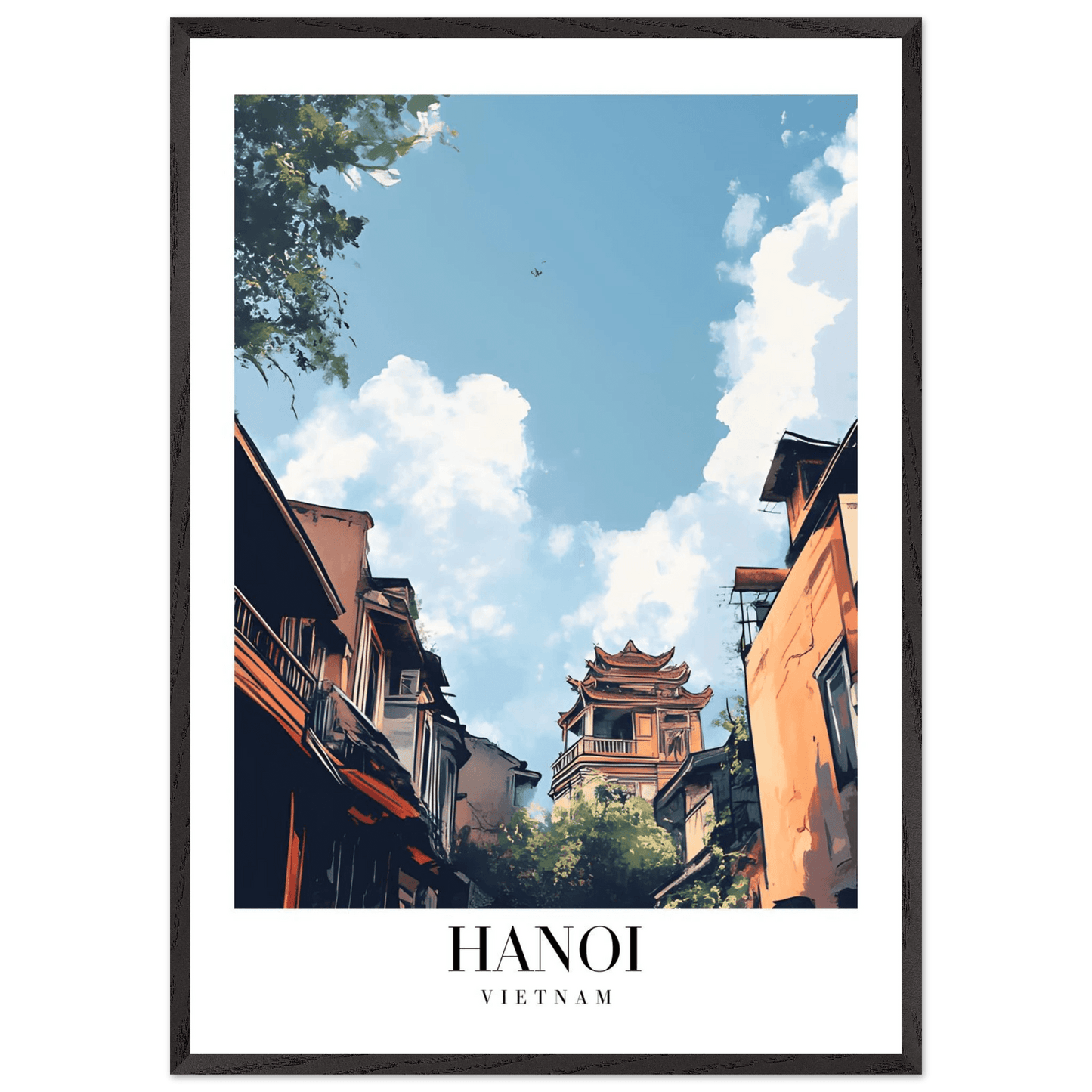 Hanoi Vietnam Scenic Cityscape Vintage Travel Poster - Wall Art - Vibrantwalls