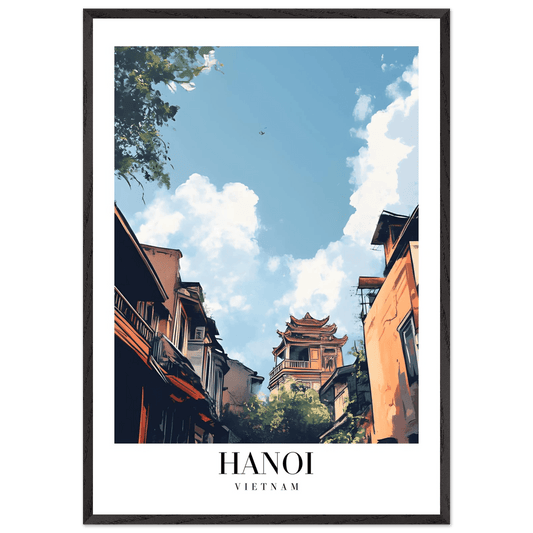 Hanoi Vietnam Scenic Cityscape Vintage Travel Poster - Wall Art - Vibrantwalls