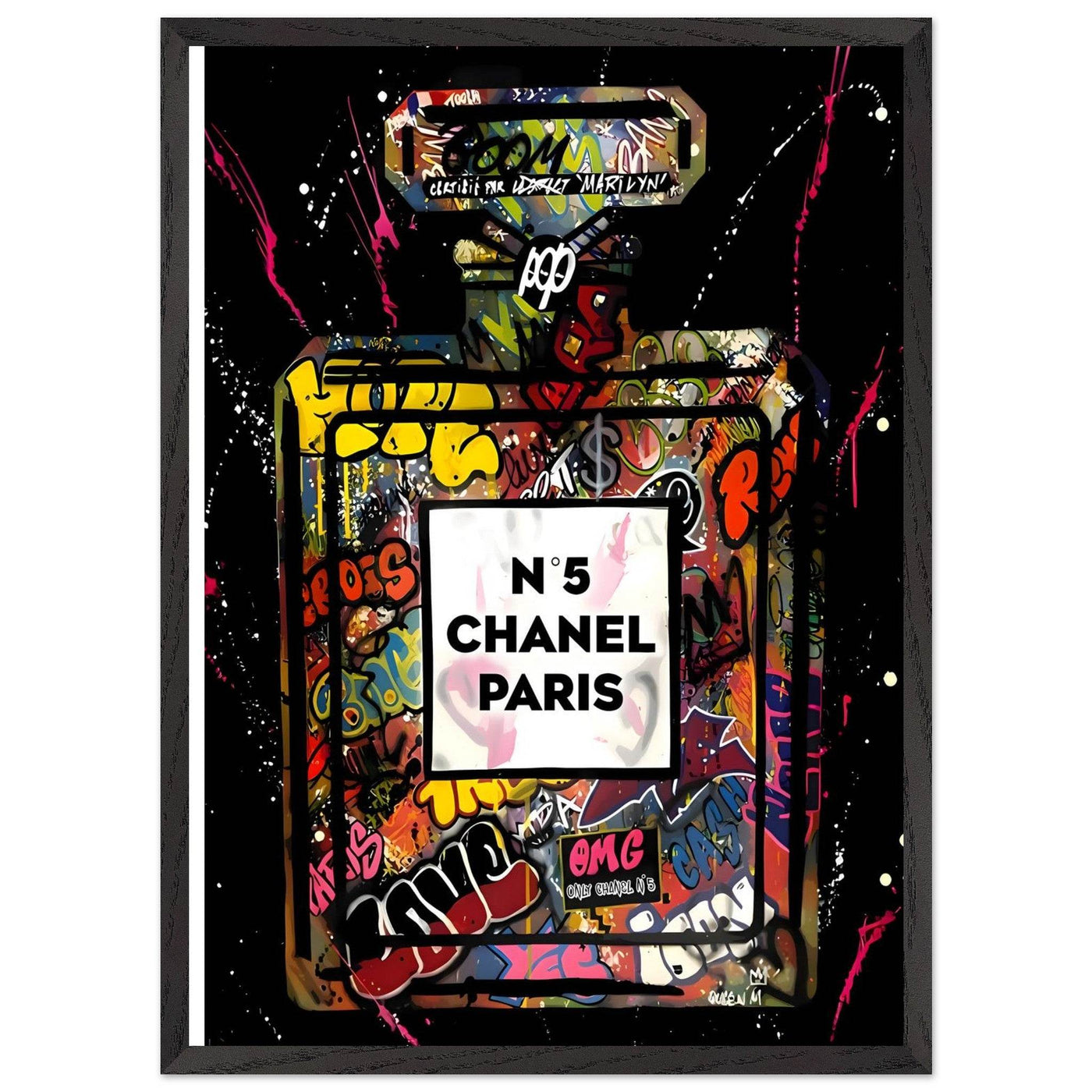 Coco Mademoiselle Chanel Perfume Pop Art Graffiti Print - Iconic Scent, Street Style Art Piece in Your Choice of Frame - Vibrantwalls