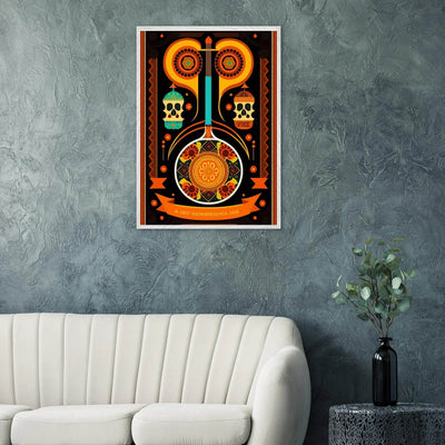 Vibrant Day of the Dead Guitar - Vibrantwalls