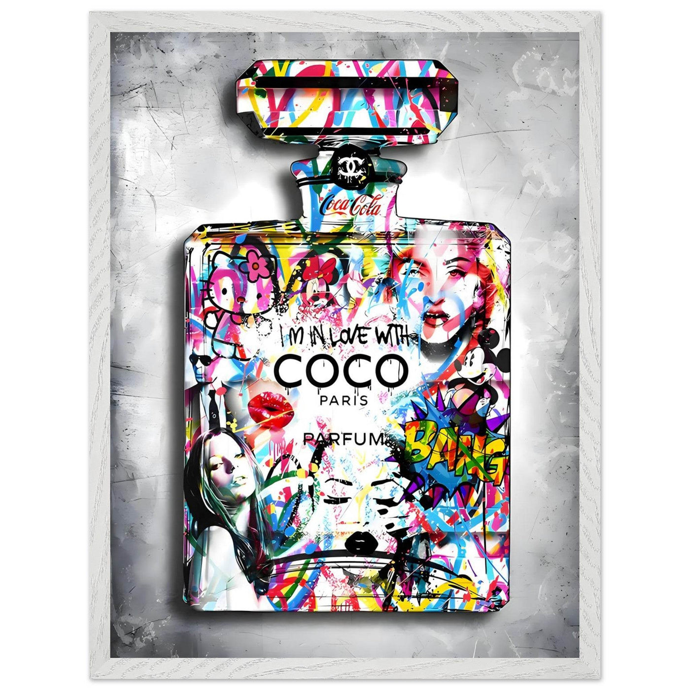 Vibrant Pop Art Chanel Perfume Bottle Print - Graffiti Chic Wall Decor for Fashion Lovers - Vibrantwalls