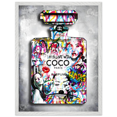 Vibrant Pop Art Chanel Perfume Bottle Print - Graffiti Chic Wall Decor for Fashion Lovers - Vibrantwalls