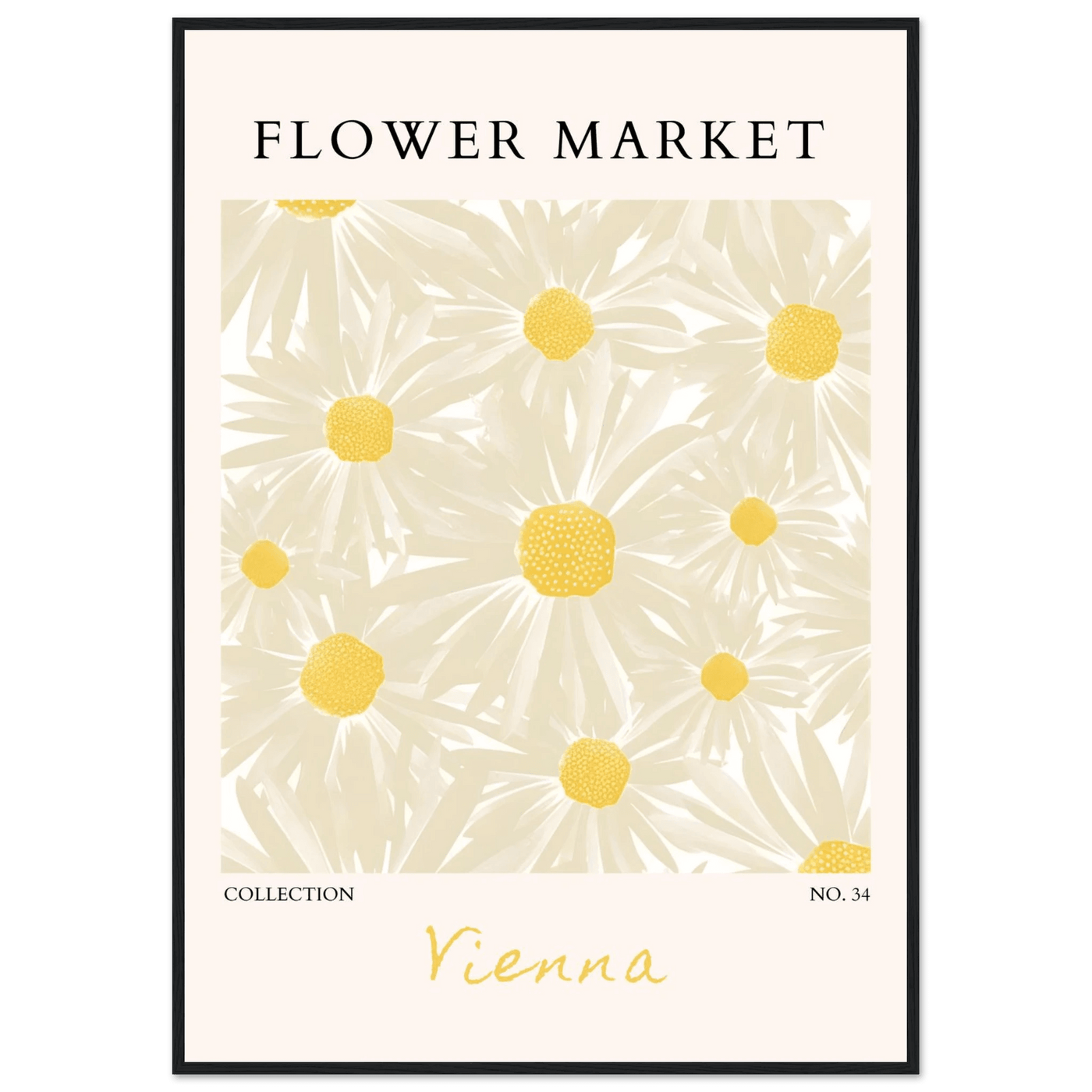 Flower Market Vienna Collection Framed Poster – Daisy Bloom Art Print | Ready-to-Hang Floral Decor - Vibrantwalls