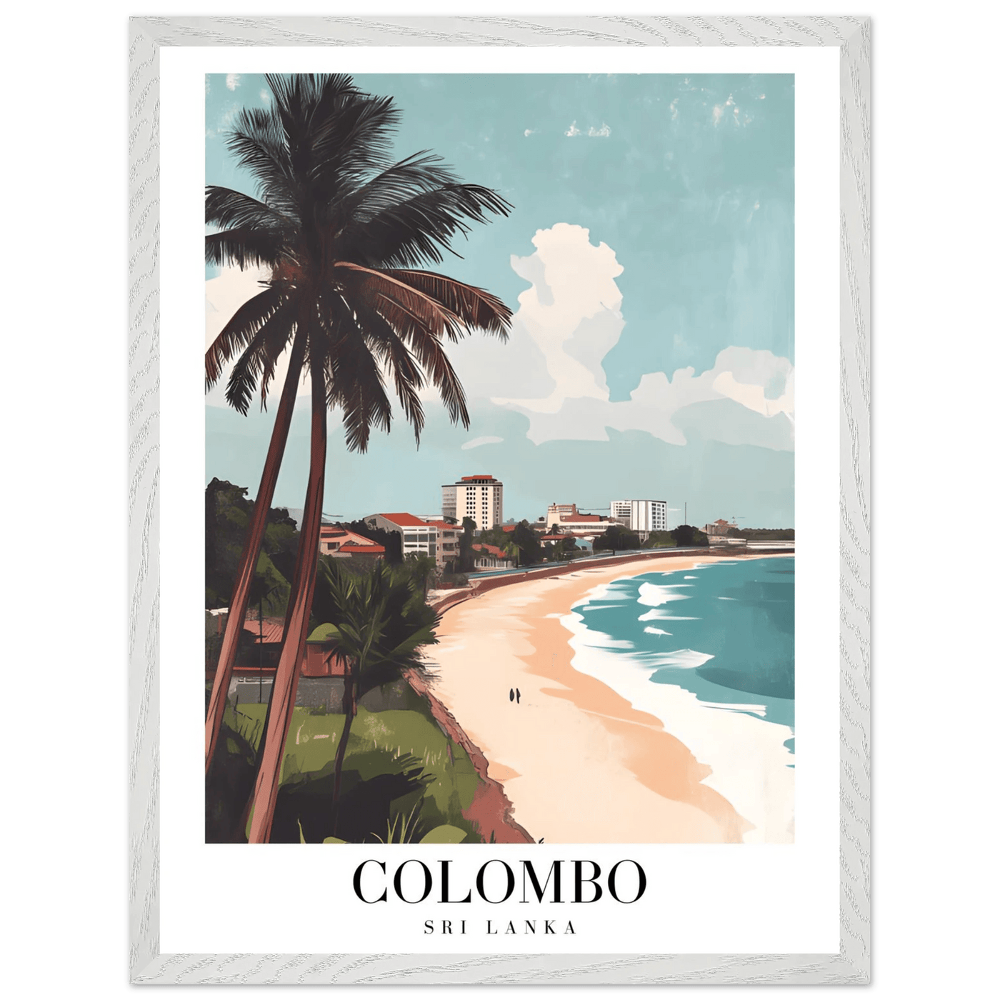 Colombo Sri Lanka Framed Poster – Vintage Coastal Art with Wooden Frame in Multiple Sizes & Finishes - Vibrantwalls