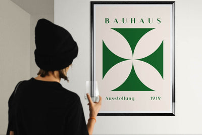 Deep Green Cream Bauhaus 1919 - Vibrantwalls