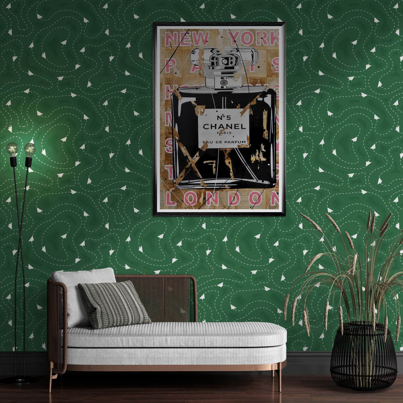 Chanel No. 5 Abstract Luxury Perfume Art Print – Premium Framed Pop Art for Modern Interiors - Vibrantwalls