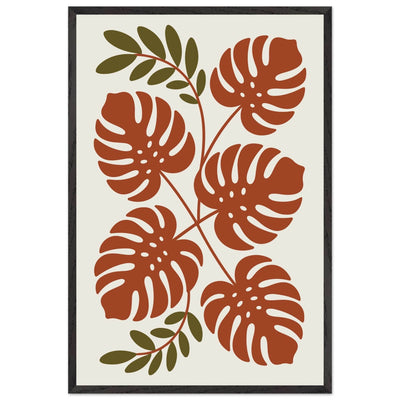 Monstera Leaf Composition in Terracotta Tones - Vibrantwalls