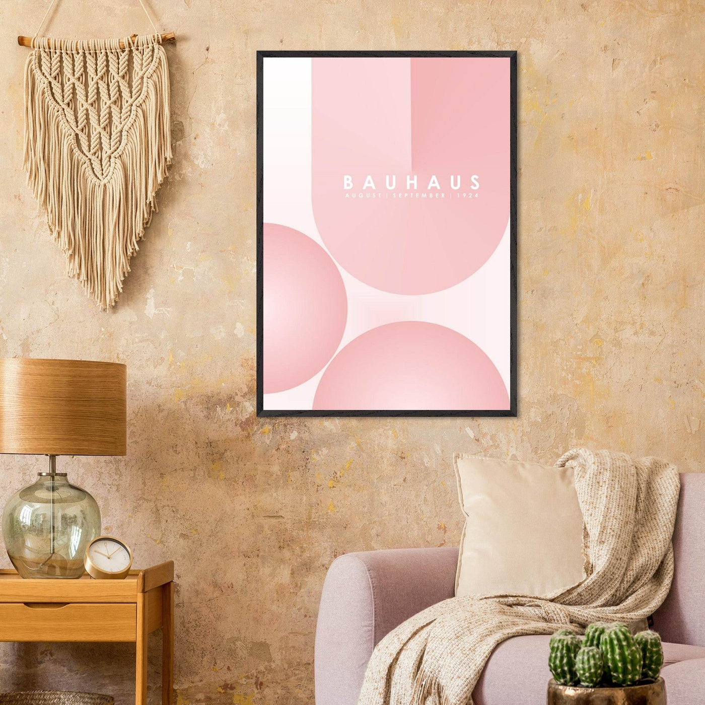 Bauhaus Soft Pink Geometric Design for Contemporary Spaces - Vibrantwalls