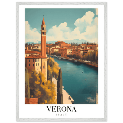 Verona Italy Framed Poster – Vintage Italian Travel Wall Art with Wooden Frame - Vibrantwalls