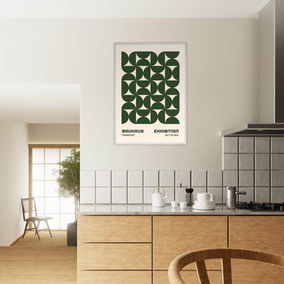 Bauhaus Forest Green & Cream Modern - Vibrantwalls