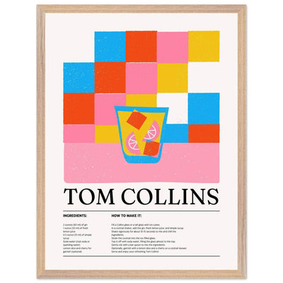 Retro Tom Collins Cocktail Recipe - Vibrantwalls
