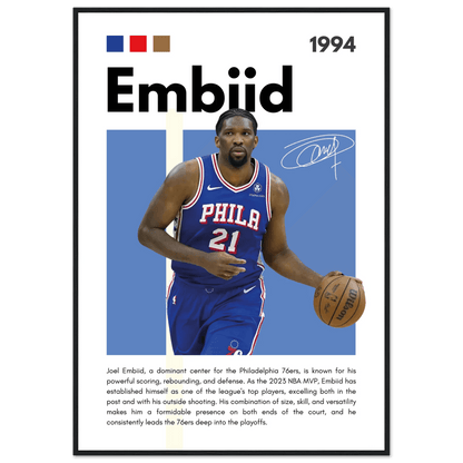 Joel Embiid The Process 76ers Framed Poster - Vibrantwalls