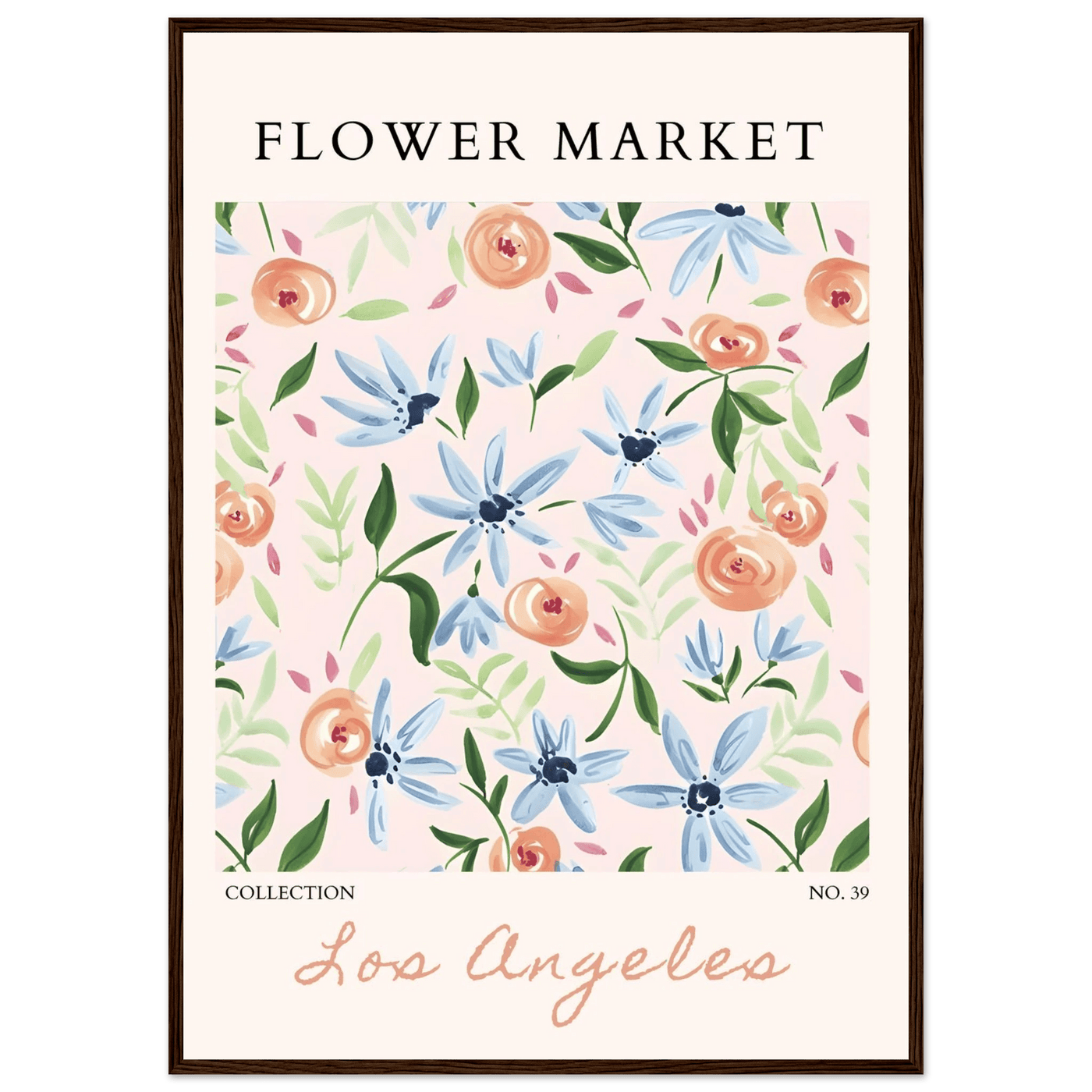 Abstract Floral Framed Poster – Pastel Blossom & Leaf Art Prints | Ready-to-Hang Wall Decor - Vibrantwalls