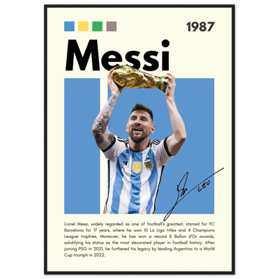 Lionel Messi World Cup Champion Framed Poster 70x100 cm 28x40″ Black frame Vibrantwalls