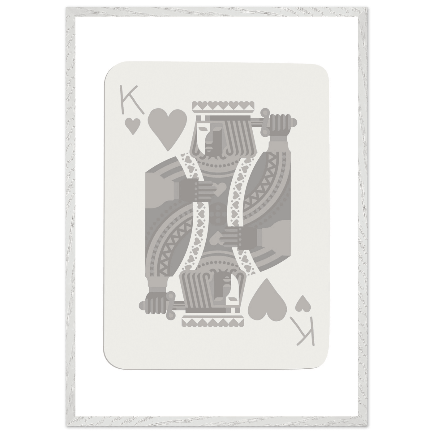 King of Hearts Poker Card Print - Modern Art Framed Poster, Eco-Friendly Wood Frame in Your Choice of Finish - Vibrantwalls