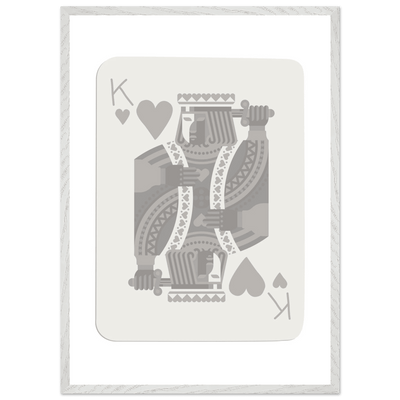 King of Hearts Poker Card Print - Modern Art Framed Poster, Eco-Friendly Wood Frame in Your Choice of Finish - Vibrantwalls